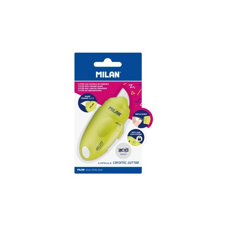 MILAN CUTTER HOJA CERÁMICA CAPSULE SERIE ACID BLÍSTER AMARILLO