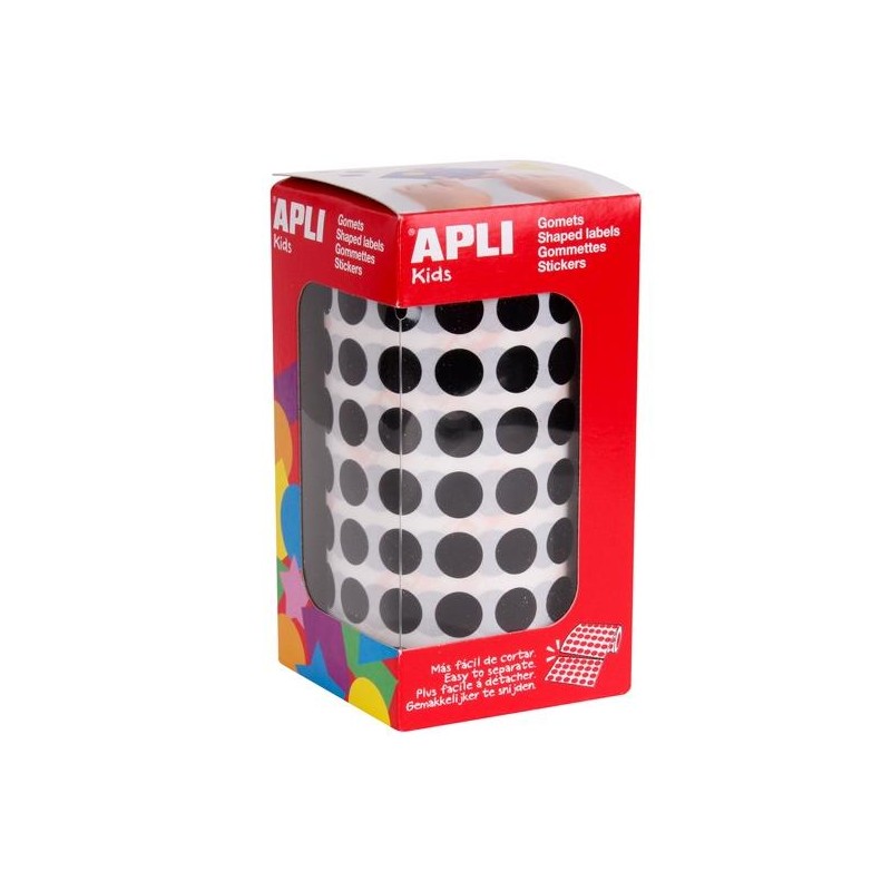 APLI GOMETS PERMANENTES REDONDOS Ø10,5MM ROLLO DE 5192 NEGRO