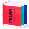 MILAN CUADERNO ESPIRAL A4 80H 95GR PAUTADO 7MM TAPA DURA COLECCIÓN NATA® 624 SINCE 1918 SURTIDO PACK 3 UD
