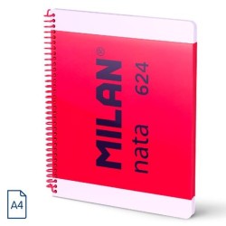 MILAN CUADERNO ESPIRAL A4 80H 95GR 5X5MM TAPA DURA COLECCIÓN NATA® 624 SINCE 1918 ROSA