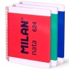 MILAN CUADERNO ESPIRAL A4 80H 95GR 5X5 TAPA DURA COLECCIÓN NATA® 624 SINCE 1918 SURTIDO PACK 3 UD