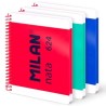 MILAN CUADERNO ESPIRAL A5 80H 95GR LISO TAPA DURA COLECCIÓN NATA® 624 SINCE 1918 SURTIDO PACK 3 UD