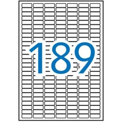APLI ETIQUETAS ADHESIVAS 25,4X10,0MM INKJET/LÁSER C/ROMOS 189 X 20H BLANCO OPACO