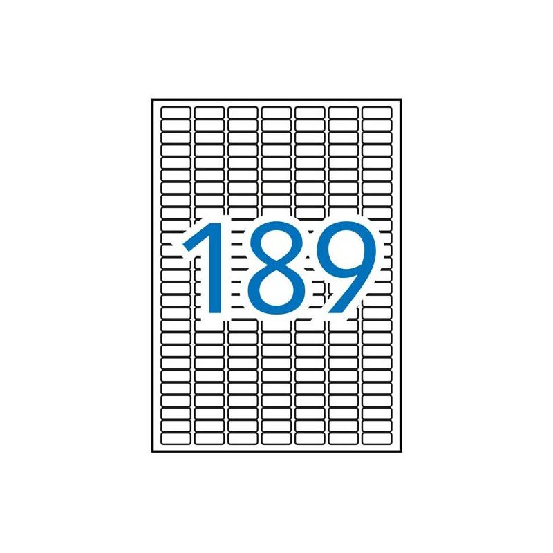 APLI ETIQUETAS ADHESIVAS 25,4X10,0MM INKJET/LÁSER C/ROMOS 189 X 20H BLANCO OPACO