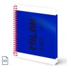 MILAN CUADERNO ESPIRAL A5 80H 95GR 5X5MM TAPA DURA COLECCIÓN NATA® 624 SINCE 1918 AZUL