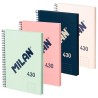 MILAN CUADERNO CON ESPIRAL A4 80 HOJAS 95GR LISO SERIE 430 SINCE 1918 COLORES SURTIDOS PACK 4 UD