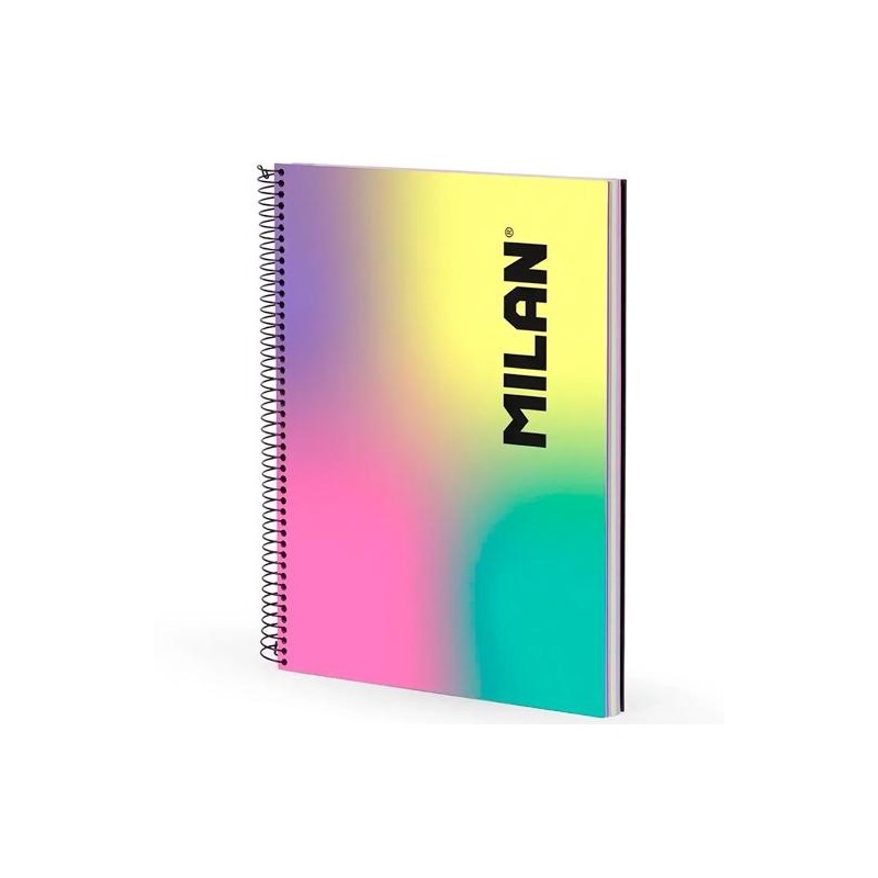 MILAN CUADERNO ESPIRAL A4 90H 120GR LÍNEA 7MM TAPA DURA COLECCIÓN SUNSET