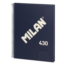 MILAN CUADERNO CON ESPIRAL A4 80H 95GR PAUTADO 1 LÍNEA 7MM SERIE 430 SINCE 1918 AZUL