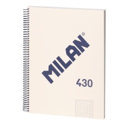 MILAN CUADERNO CON ESPIRAL A4 80H 95GR PAUTADO 1 LÍNEA 7MM SERIE 430 SINCE 1918 BEIGE