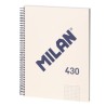 MILAN CUADERNO CON ESPIRAL A4 80H 95GR PAUTADO 1 LÍNEA 7MM SERIE 430 SINCE 1918 BEIGE