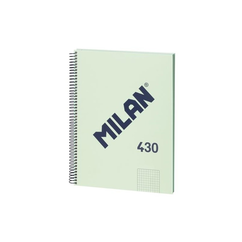 MILAN LIBRETA CON ESPIRAL A4 80H 95GR PAUTADO 1 LÍNEA 7MM TAPA DURA SERIE 430 SINCE 1918 VERDE