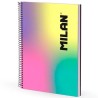 MILAN CUADERNO ESPIRAL A4 90H 120GR CUADRÍCULA 5X5 TAPA DURA COLECCIÓN SUNSET