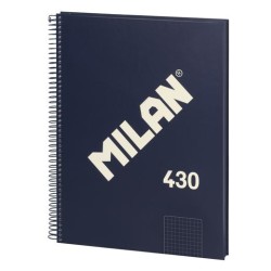 MILAN CUADERNO CON ESPIRAL A4 80H 95GR CUADRICULA 5X5MM TAPA DURA SERIE 430 SINCE 1918 AZUL