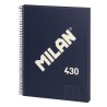 MILAN CUADERNO CON ESPIRAL A4 80H 95GR CUADRICULA 5X5MM TAPA DURA SERIE 430 SINCE 1918 AZUL