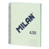 MILAN CUADERNO CON ESPIRAL A4 80H PAPEL 95GR CUADRICULADO 5X5MM TAPA DURA SERIE 430 SINCE 1918 VERDE