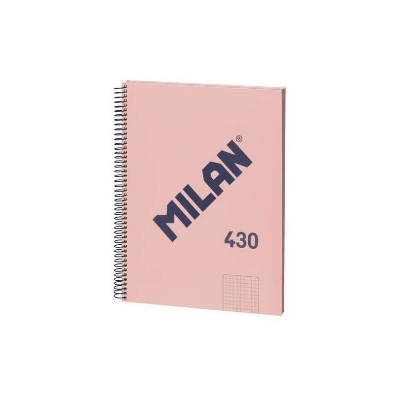 MILAN CUADERNO CON ESPIRAL A4 80H 95GR CUADRICULADO 5X5MM TAPA DURA SERIE 430 SINCE 1918 ROSA