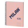 MILAN CUADERNO CON ESPIRAL A4 80H 95GR CUADRICULADO 5X5MM TAPA DURA SERIE 430 SINCE 1918 ROSA