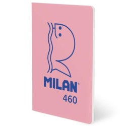 MILAN LIBRETA GRAPADA A5 24H PAPEL BLANCO 95GR LISO COLECCIÓN 460 SINCE 1918 ROSA