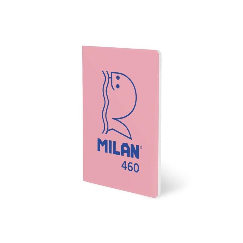 MILAN LIBRETA GRAPADA A5 24H PAPEL BLANCO 95GR LISO COLECCIÓN 460 SINCE 1918 ROSA