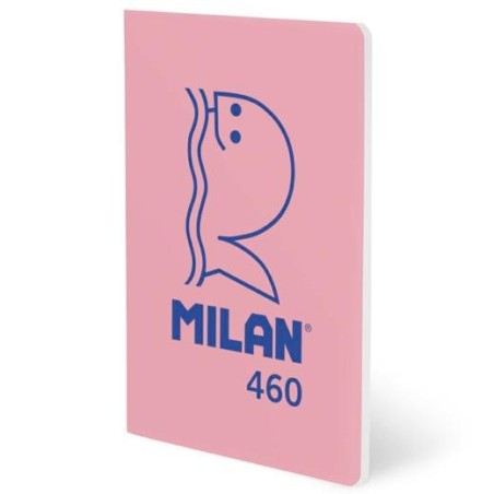 MILAN LIBRETA GRAPADA A5 24H PAPEL BLANCO 95GR LISO COLECCIÓN 460 SINCE 1918 ROSA