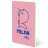 MILAN LIBRETA GRAPADA A5 24H PAPEL BLANCO 95GR LISO COLECCIÓN 460 SINCE 1918 ROSA