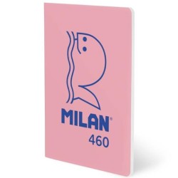 MILAN LIBRETA GRAPADA A5 24H PAPEL BLANCO 95GR LÍNEA 7MM COLECCIÓN 460 SINCE 1918 ROSA