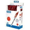MILAN BOLÍGRAFO P1 CUERPO TRANSPARENTE ROJO -CAJA 25U-