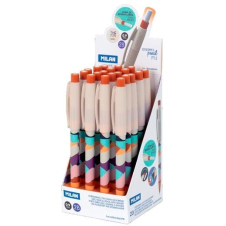 MILAN PORTAMINAS PL1 SERIE THE GUN 0.9MM 2B C/SURTIDOS CAJA EXPOSITORA 20 UD