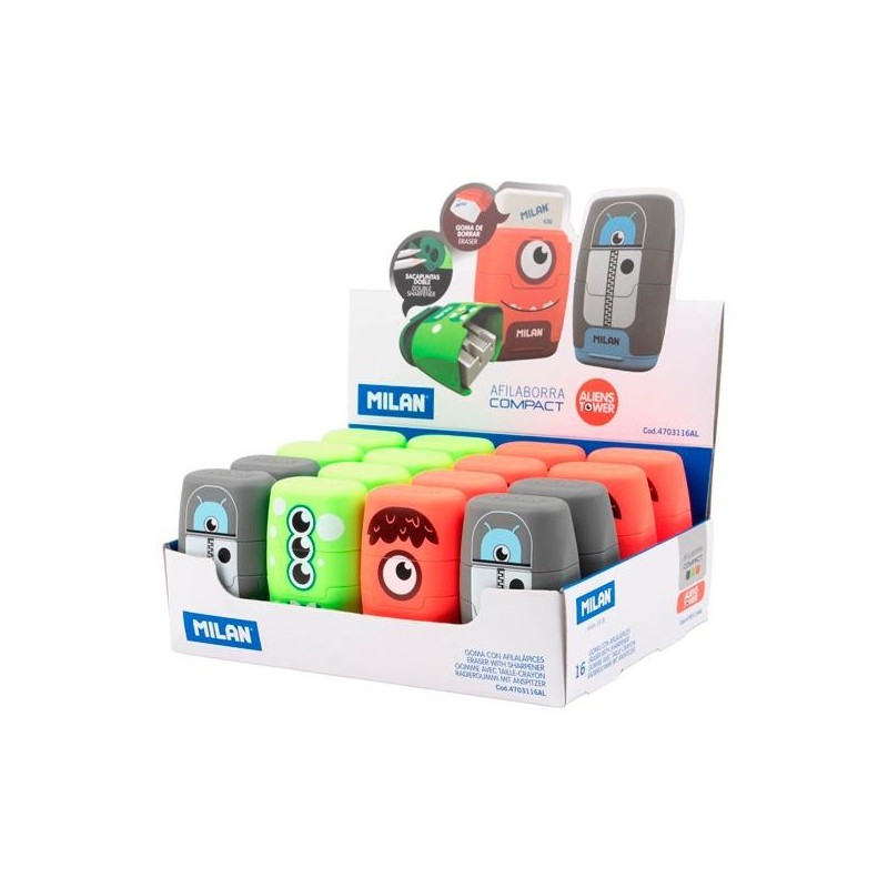 MILAN AFILABORRAS COMPACT SERIE ESPECIAL ALIENS SURTIDO CAJA EXPOSITORA 16 UD