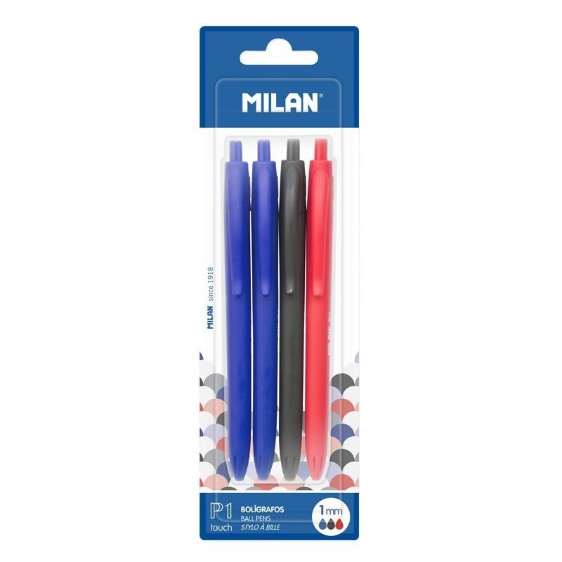 MILAN BOLIGRAFO P1 TOUCH SURTIDOS BLISTER -4U-