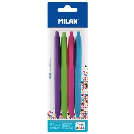 MILAN BOLÍGRAFO P1 TOUCH COLOURS 1.0MM C/SURTIDOS BLÍSTER 4 UD