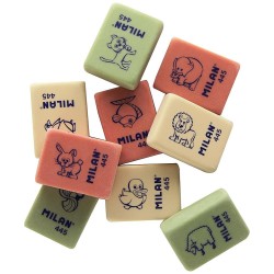 MILAN GOMA 445 MIGA DE PAN 3,1X2,3X0,9 CM COLORES SURTIDOS -CAJA 45U-