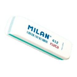 MILAN GOMA 612 NATA 7,8X2,3X1,2 CM BLANCO -CAJA 12U-