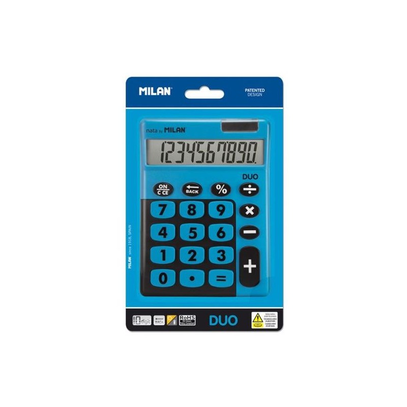 MILAN CALCULADORA TOUCH DUO 10 DIGITOS DUAL BLISTER AZUL