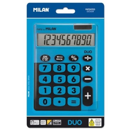 MILAN CALCULADORA TOUCH DUO 10 DIGITOS DUAL BLISTER AZUL