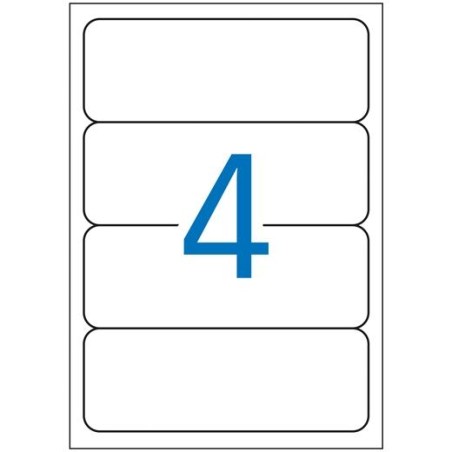 APLI ETIQUETAS ADHESIVAS 190X61MM INKJET/LÁSER C/ROMOS 4 X 10H BLANCO