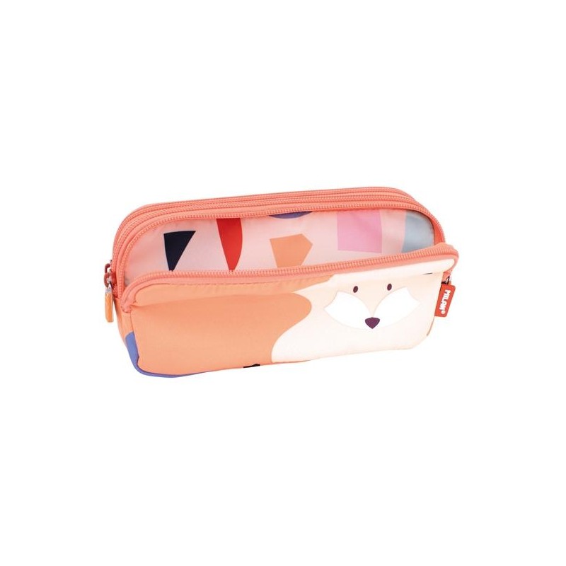 MILAN PORTATODO 3 CREMALLERAS SERIE ESPECIAL FUN ANIMALS NARANJA