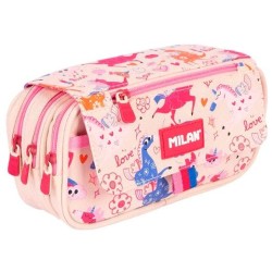 MILAN PORTATODO 4 CREMALLERAS CON SOLAPA SERIE ESPECIAL FLOWICORN