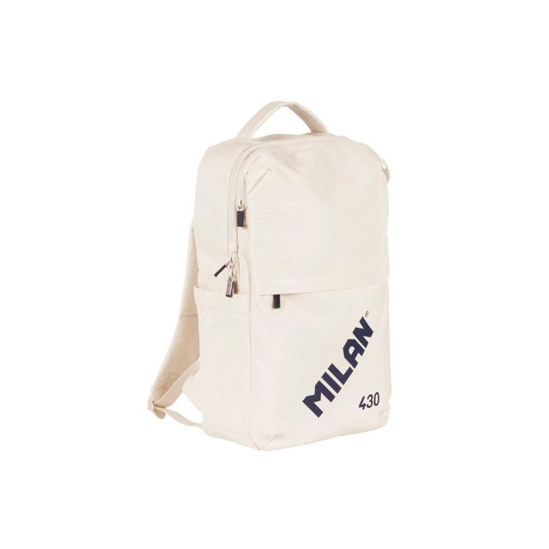 MILAN MOCHILA URBANA COMPACTA CON CIERRE DE SEGURIDAD 15L COLECCIÓN 430 SINCE 1918 BEIGE