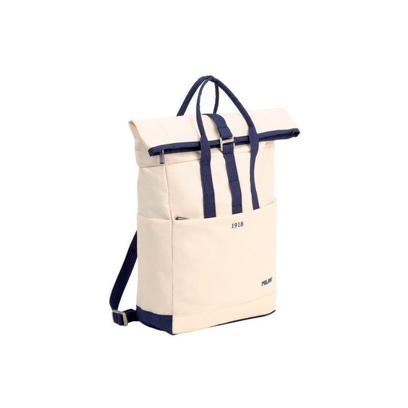 MILAN MOCHILA URBANA C/CIERRE SUPERIOR ENRROLLABLE 10L SERIE 1918 BEIGE