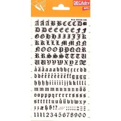 APLI LETRAS Y NÚMEROS TRANSFERIBLES 8MM 199 CARACTERES NEGRO