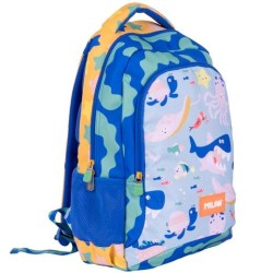 MILAN MOCHILA ESCOLAR 2 CREMALLERAS 21L SERIE ESPECIAL BLUE ODYSSEY