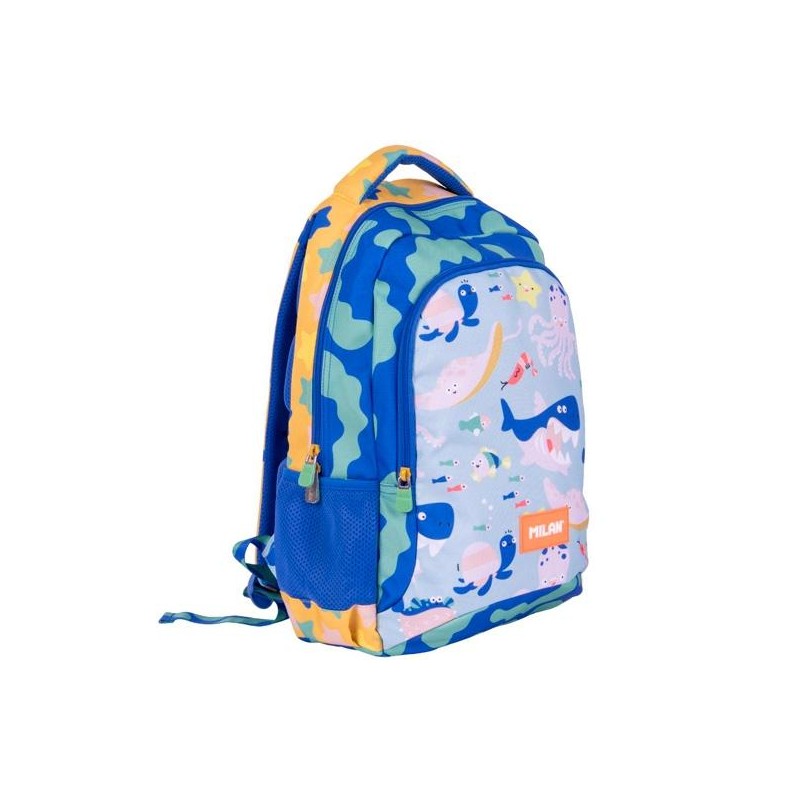 MILAN MOCHILA ESCOLAR 2 CREMALLERAS 21L SERIE ESPECIAL BLUE ODYSSEY