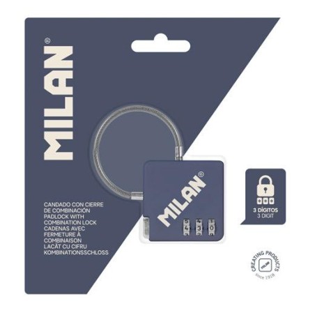 MILAN CANDADO TSA CON CIERRE DE COMBINACIÓN COLECCIÓN 430 SINCE 1918 AZUL