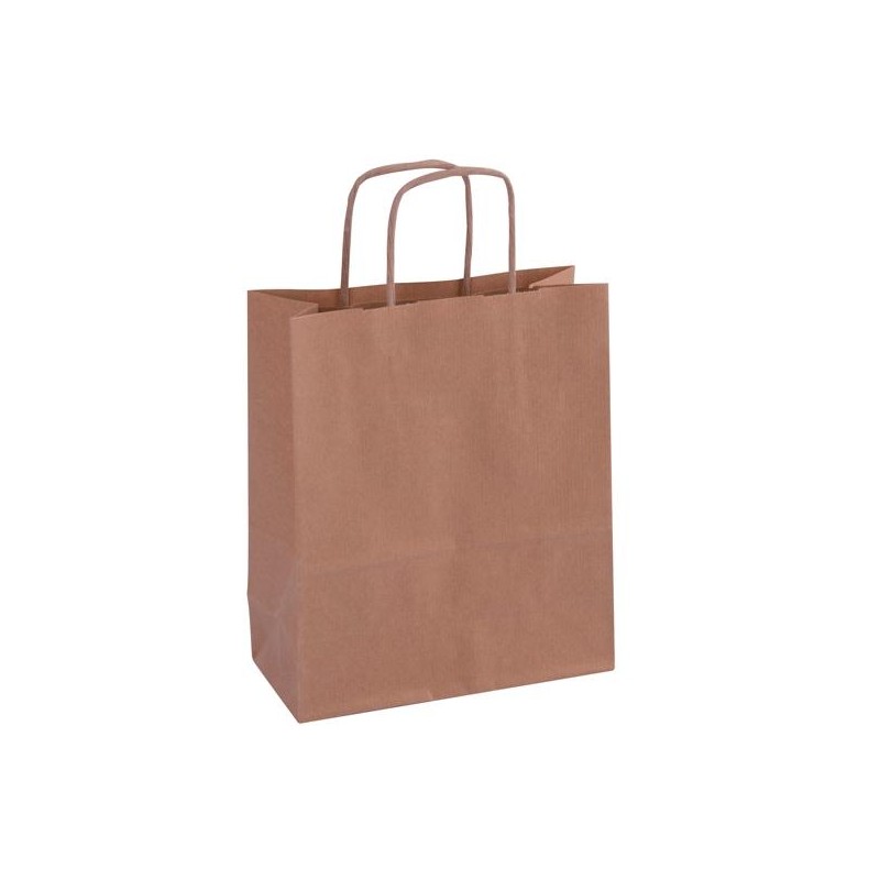 APLI BOLSA CON ASAS PAPEL KRAFT 18X8X21CM MARRÓN -50U-