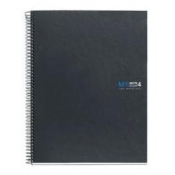 MIQUELRIUS CUADERNO ESPIRAL 160H A5+ 70GR 5X5MM 2 TALADROS MICROPERFORADO 4 BANDAS COLOR T/EXTRADURAS GRAFITO