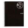 MIQUELRIUS CUADERNO ESPIRAL 150H A4 5X5MM 70GR 4 TALADROS MICROPERFORADO 6 BANDAS COLOR TAPA PP NEGRO
