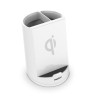 MNIBATT CARGADOR INALÁMBRICO QI DE SOBREMESA COLOR BLANCO - DISEÑO DE LAPICERO - DOS BOBINAS DE INDUCCIÓN DE 10W