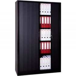 ARMARIO METÁLICO DOS PUERTAS PERSIANA CORREDERAS 100X45X198 CM (ANCHO X FONDO X ALTO) INCLUYE 4 BALDAS ACABADO EN ANTRACITA. (MO