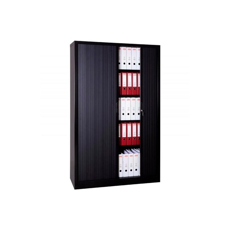 ARMARIO METÁLICO DOS PUERTAS PERSIANA CORREDERAS 100X45X198 CM (ANCHO X FONDO X ALTO) INCLUYE 4 BALDAS ACABADO EN ANTRACITA. (MO